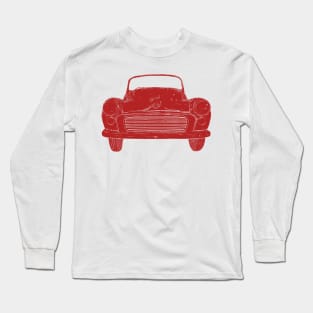 Red Morris Minor classic car Long Sleeve T-Shirt